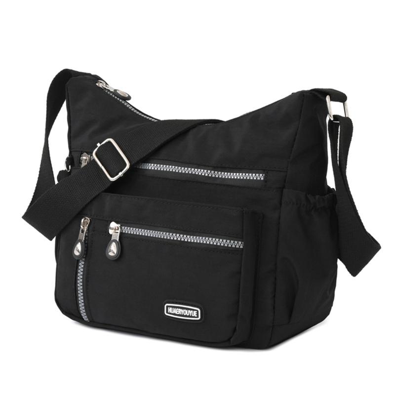 Moda casual náilon pano saco do mensageiro para as mulheres sacos de ombro multi camada feminina crossbody sacos à prova dwaterproof água mãe bolsa