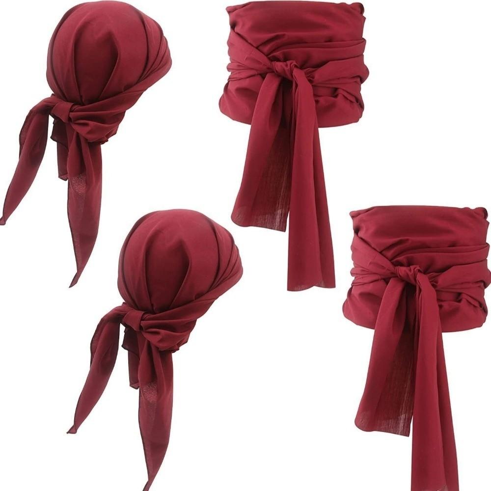 Solid Color Pirate Headband Waist Belt Head Wrap Cosplay Costume Retro Halloween Scarf Belt  Men