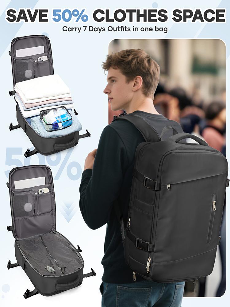 Męski plecak kompresyjny próżniowy, plecak kabinowy o dużej pojemności, plecak podróżny na krótkie dystanse, plecak turystyczny, bagaż podręczny
