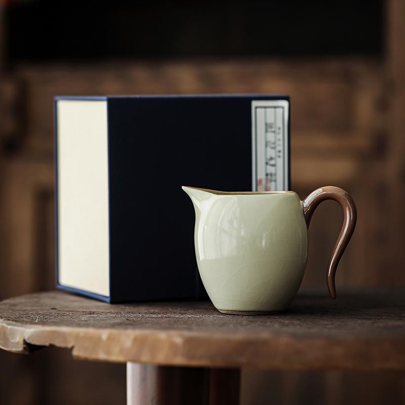 Ru Kiln Porcelain Handmade Tea Sharing Cup, Single Tea Dispenser, Tea Bowl, Ru Porcelain Tea Set, Chinese Tea Gift