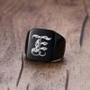 Vnox 18mm klobiger Siegelring für Männer schwarzer Edelstahl mit eingraviertem Royal Initialen-Buchstaben-Anfangsstempelring individueller Schmuck