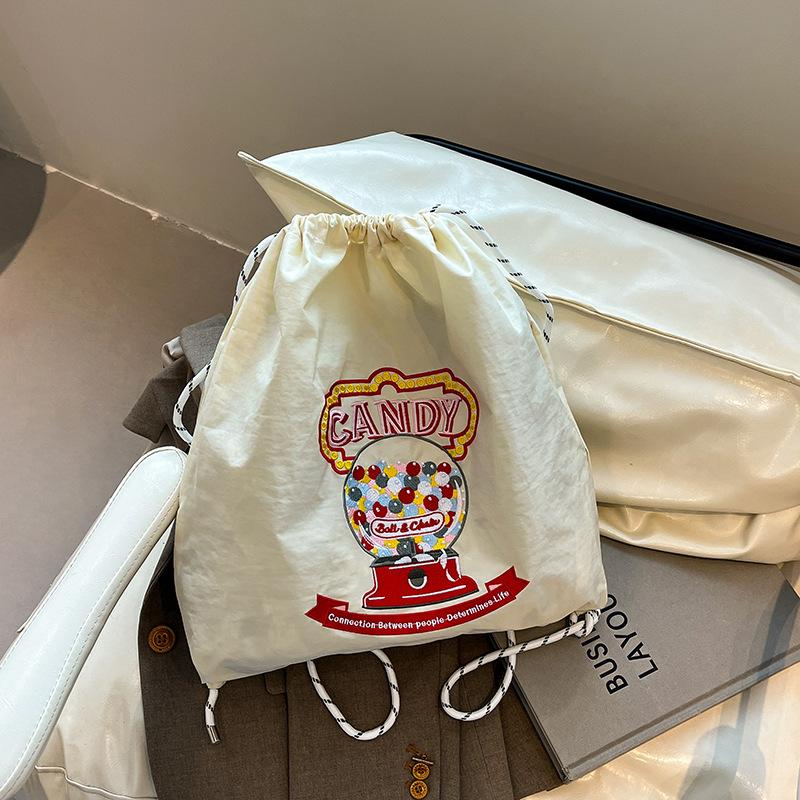 

Японский стиль новый модный бренд модный рюкзак милый мультяшный экологичный на шнурке большая вместимость вышивка повседневная студенческая сумка