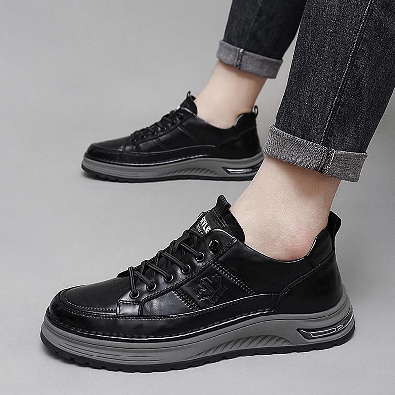 All-match Outdoor Hiking Trainers Cow Leather Men Shoes Non-Slip Oxford Sneakers for Man Casual Lace Up Leisure Walk Footwear