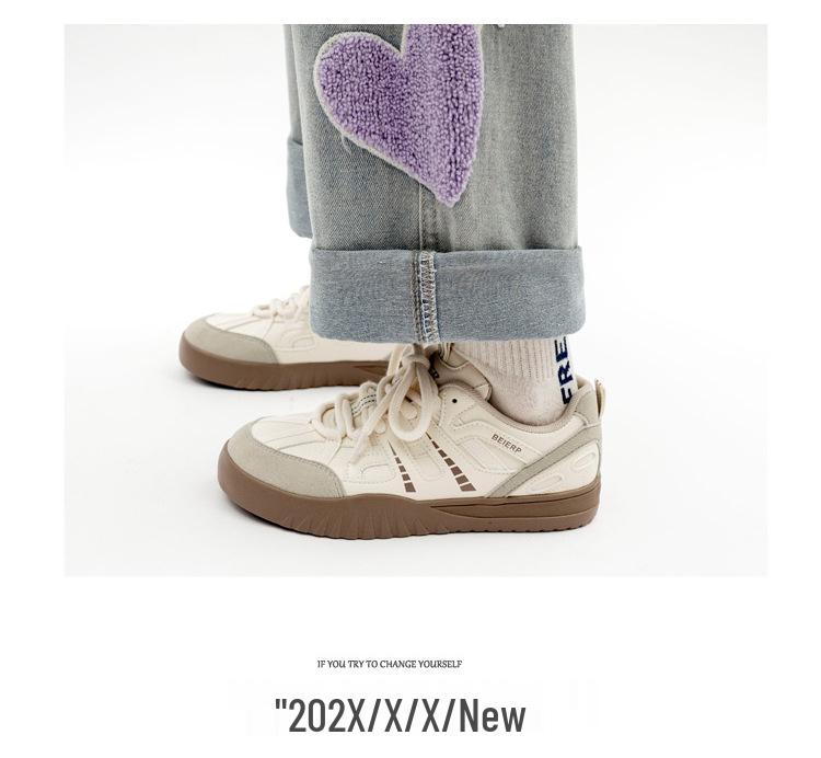 Women's Pink Retro Canvas Training Shoes - Spring/Autumn Trendy Style with Thick Sole and Comfortable Design, 2025 Collection