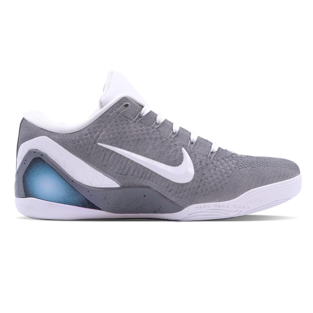 Nike Kobe 9 Cushioning Slip Resistant Abrasion Resistant Low top Basketball Shoes Unisex Gray FZ7334-100(Team147-)