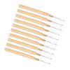 10pcs Hook Needle Wooden Handle Hair Extension Hook Needle Wig Tools