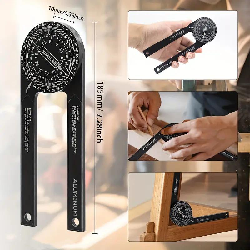 Miter Saw Protractor Featuring Precision Laser-Inside Outside Miter Angle Finder for Carpenters Plumbers and All Building Trades