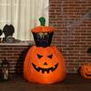 Self-inflating Halloween decoration, Halloween pumpkin, including LEDs, outdoor, weatherproof, 76 x 64 x 115 cm, orange