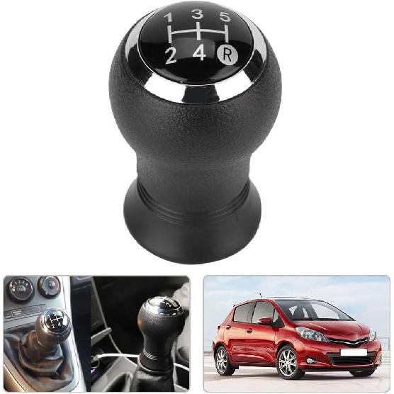 Aramox 5 Speed Gear Shift Knob, ABS and PU Material, Compatible with 2005-2010, Black Manual Transmission Shifter Head