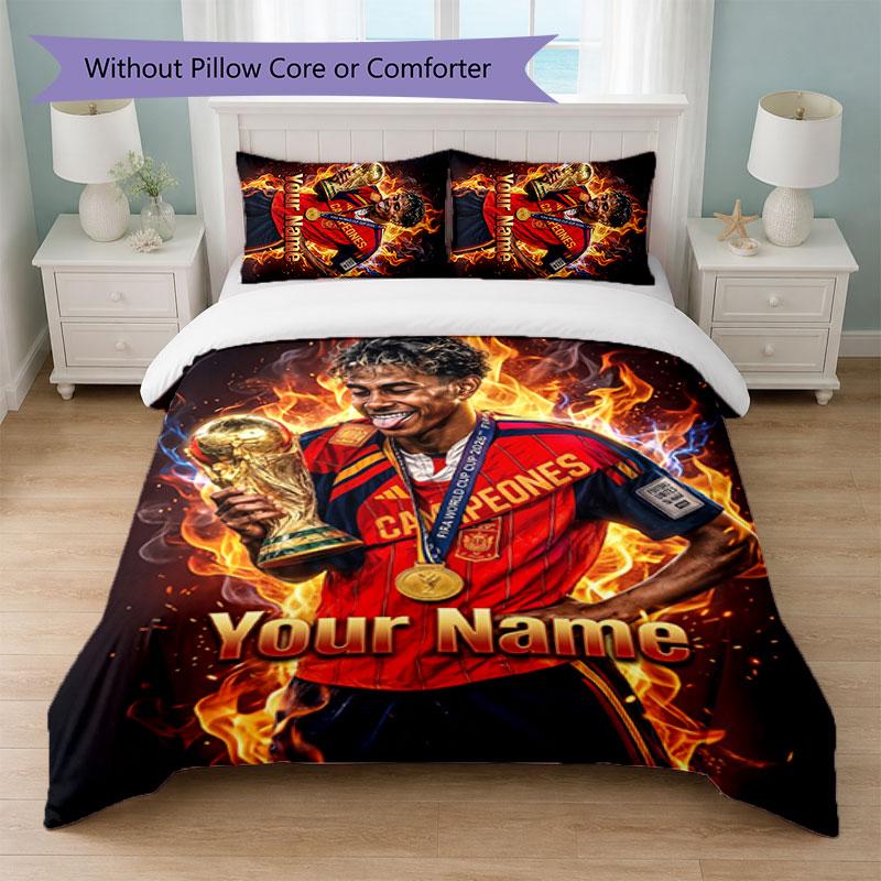Lamine Yamal Custom Name Text Bedding