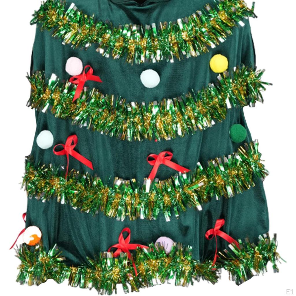 Christmas Tree Costume for Women Hooded Cloak Shawl Masquerade Festival Xmas