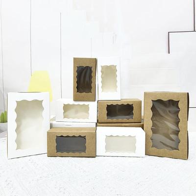 Transparent Folding Kraft Windowed Box for Cupcakes, Candy, Cookies, or Macarons