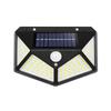 100-LED Solar-Powered Motion Sensor Wall Light: Four-Sided Outdoor Courtyard Lamp