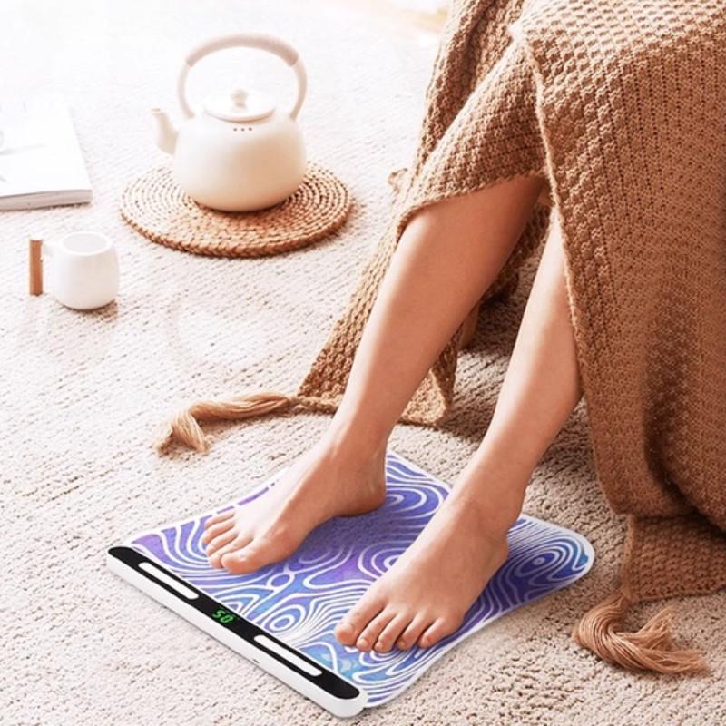 EMS Intelligent Foot Massage Machine Double Pulse Slim Leg Dazzling Therapy Pads Micro-current Stimulation Device