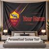 Custom Name Text Tapestry AS Roma FC Personalized Polyester Wall Tapestry For Bedroom And Room