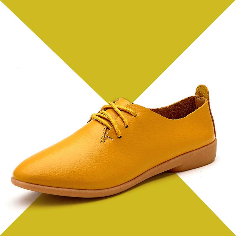 Buy Women's Shoes Soft Genuine Leather Flats Fashion Casual Woman