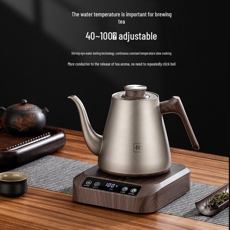 Pure Titanium Self-Watering Electric Kettle with Bottom Water Inlet for Tea Brewing – Insulated Single Kettle for Integrated Tea Table