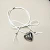 Heart Pendant Collar Necklace Neck Tie Clavicle Chain Necklace Long Rope Bow-Tie Choker Necklace Fashion Jewelry