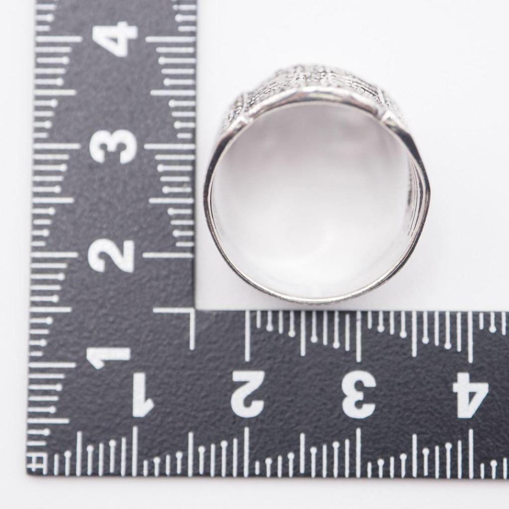 Used X941 Marcasite Marcasite 925 Engraved Ring Design Silver Ring Vintage No. 14
