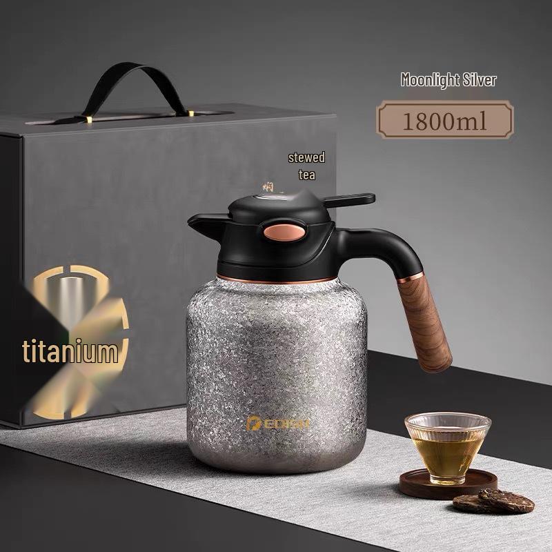 Yidish Pure Titanium Stewing Teapot Set: Large Capacity, Insulated, Perfect for Home_use.