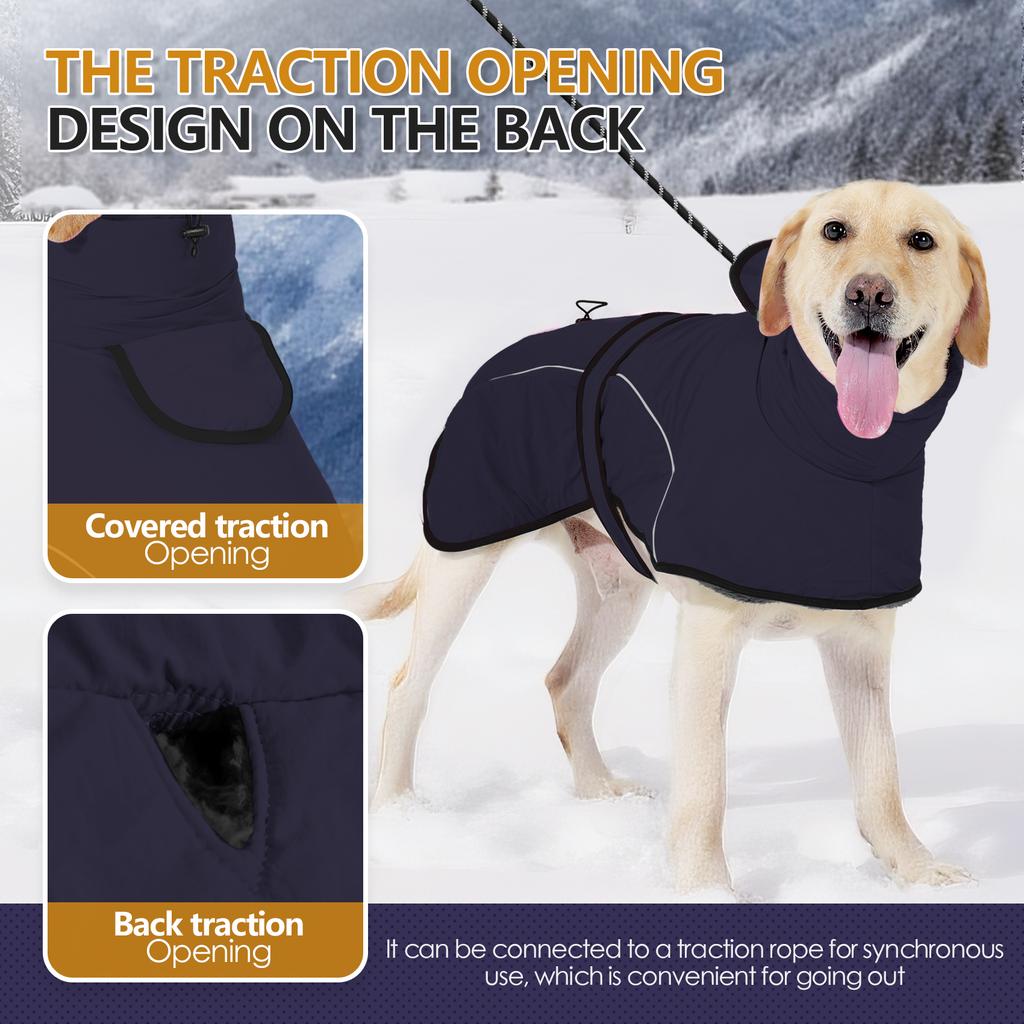 Warm Dog Coat Reflective Dog Fleece Vest Waterproof Jacket Windproof Winter Cold Weather Coats with Adjustable Buckle Jackets