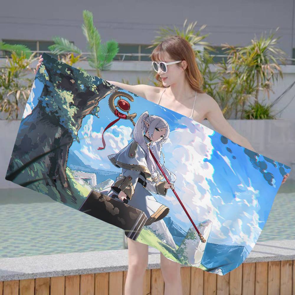 Hot Japan Anime Frieren Microfiber Printed Beach Towel Mountain Climbing Yoga Beach Swimming Running Absorbent Soft Towel