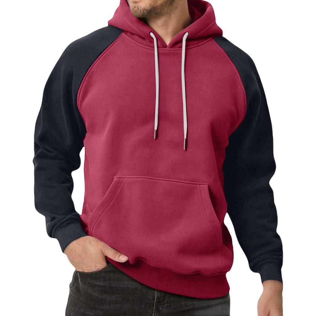 Men's Colorblock Sweatshirt Hoodie Men's Sports Large Size Casual Sweatshirt