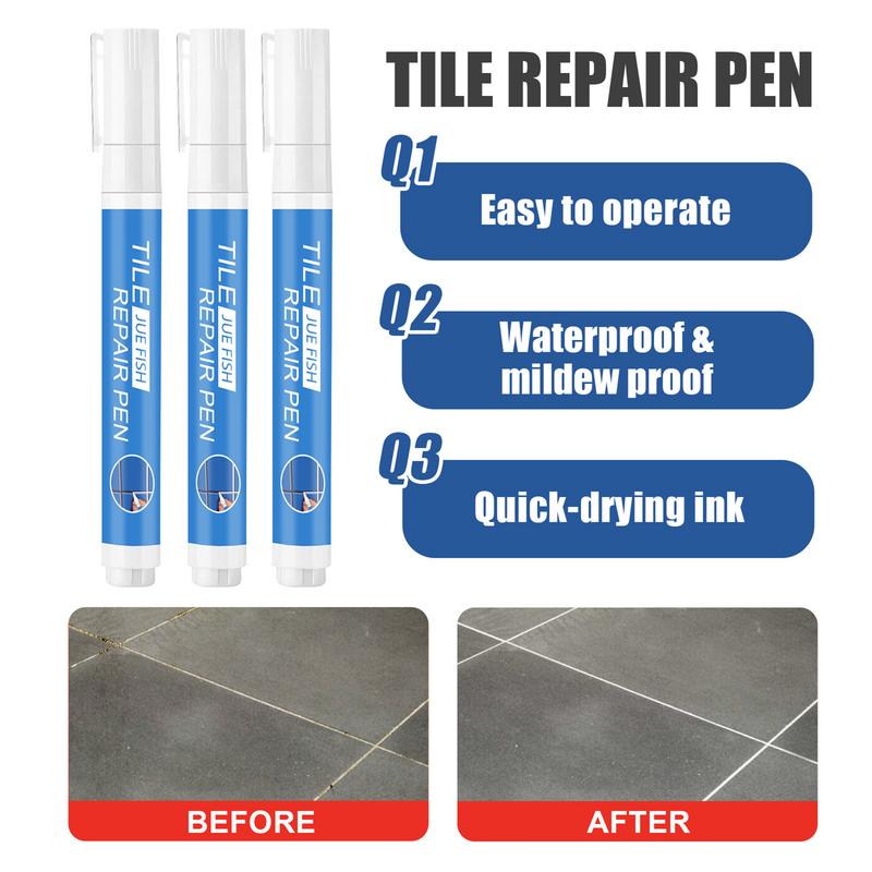 3pcs/pack Grout Pen Touch Repair Marker Tile Gap Restore And Renew Grout Lines Quick Dry Tile Grout Squeeze Tube Sealer