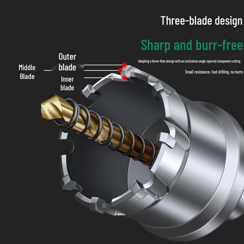 Stainless Steel Alloy Hole Saw for Woodworking & Metal Drilling