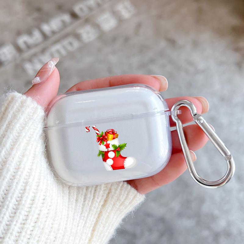 Merry Christmas Silicone Case For Apple Airpods 1 or 2 Shockproof Cover For AirPods 3 Pro Pro2 Transparent Earphone Protector