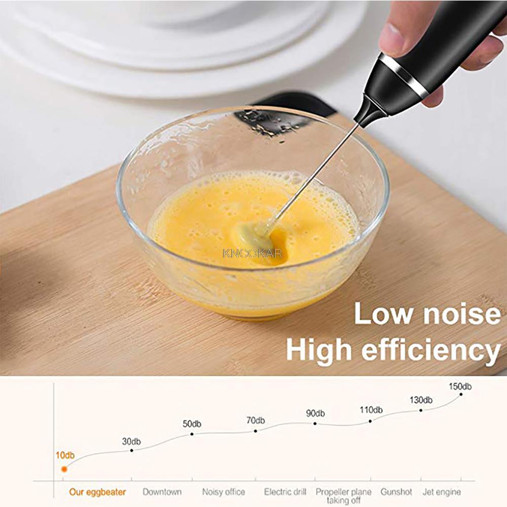 3-Speeds Hand Mixer Electric Blender Eggs Beater Whisk Stirrer Coffee Milk Drink Frother Foamer USB Rechargeable Food Whisk