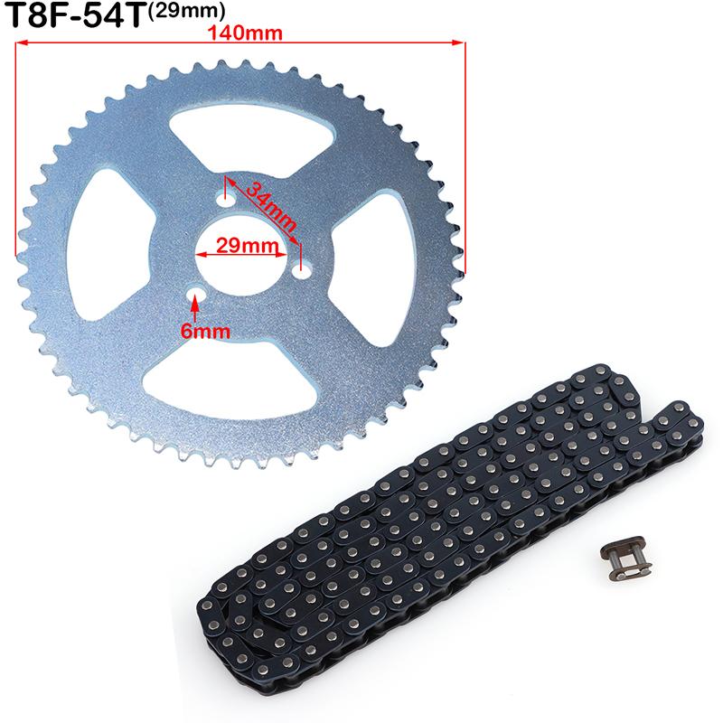 47cc 49cc T8F Chain 136 Links and 38 44 54 58 64 74 Tooth Sprocket for Mini Motorcycle Atv 4 Stroke 2 Stroke Engine Parts