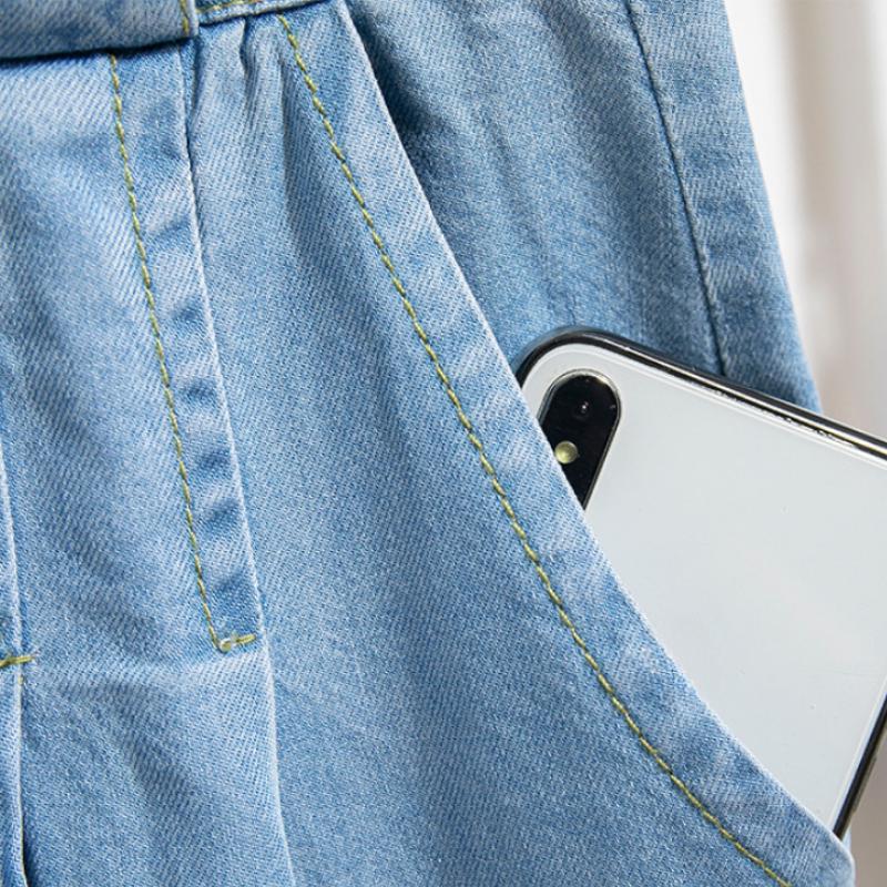 Fustă de blugi subțire de primăvară pentru femei Tencel 6/7 Pantaloni fustă cu picior lat