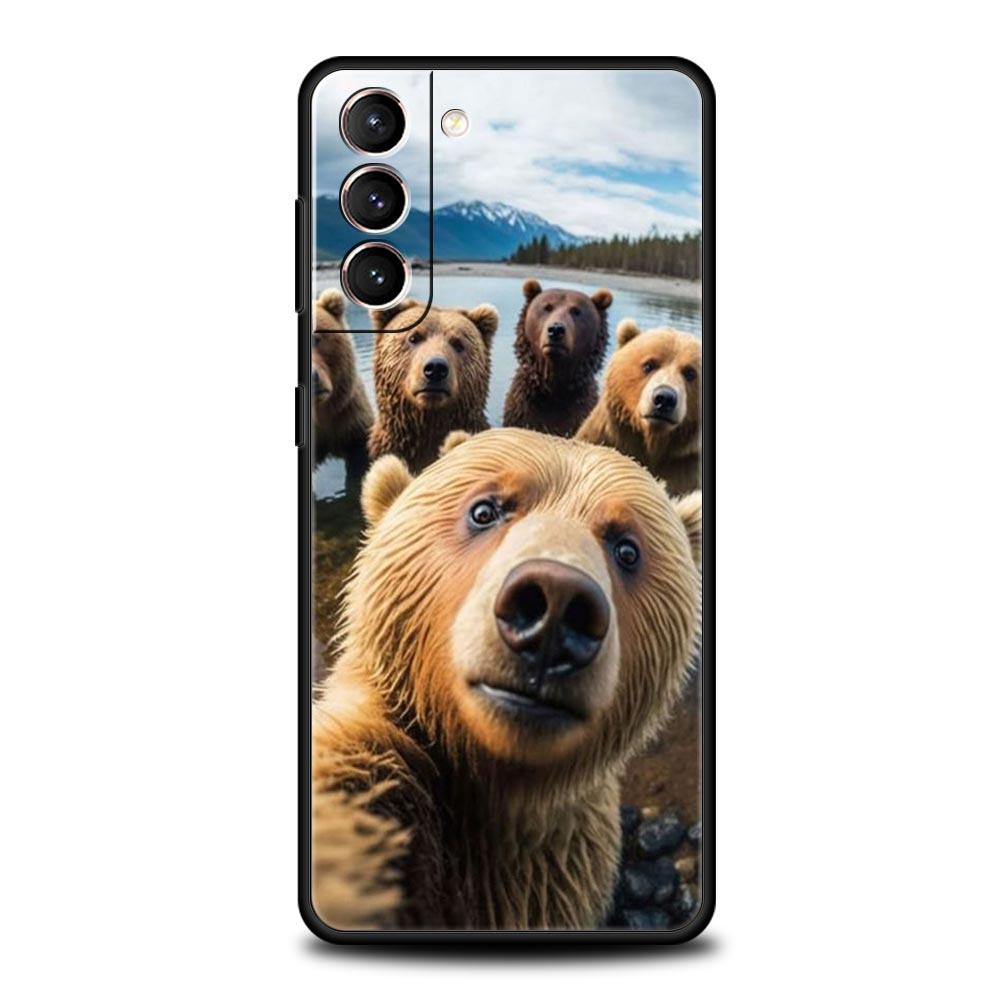 Zvířecí selfie umění Pouzdro na telefon Pro Samsung Galaxy S24 S23 Ultra S22 S21 S20 FE 5G S10 S10E S9 Plus S8 Silikonový Černý Kryt Nárazník