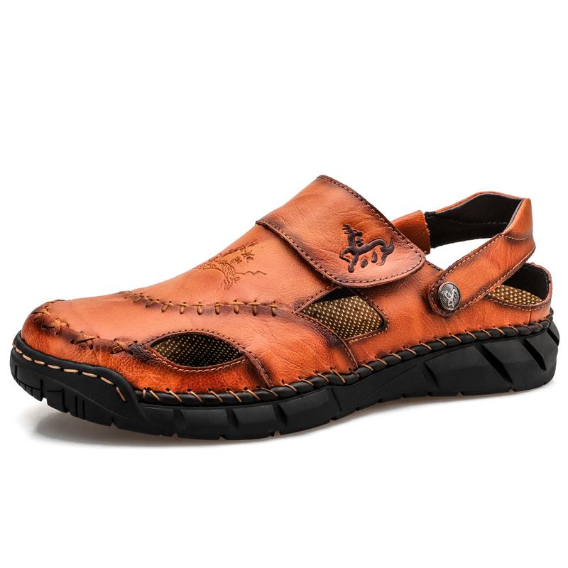 Summer Men's Leather Sandals Classic Roman Sandals Slipper Outdoor Sneaker Beach Rubber Flip Flops Men Water Trekking Sandals