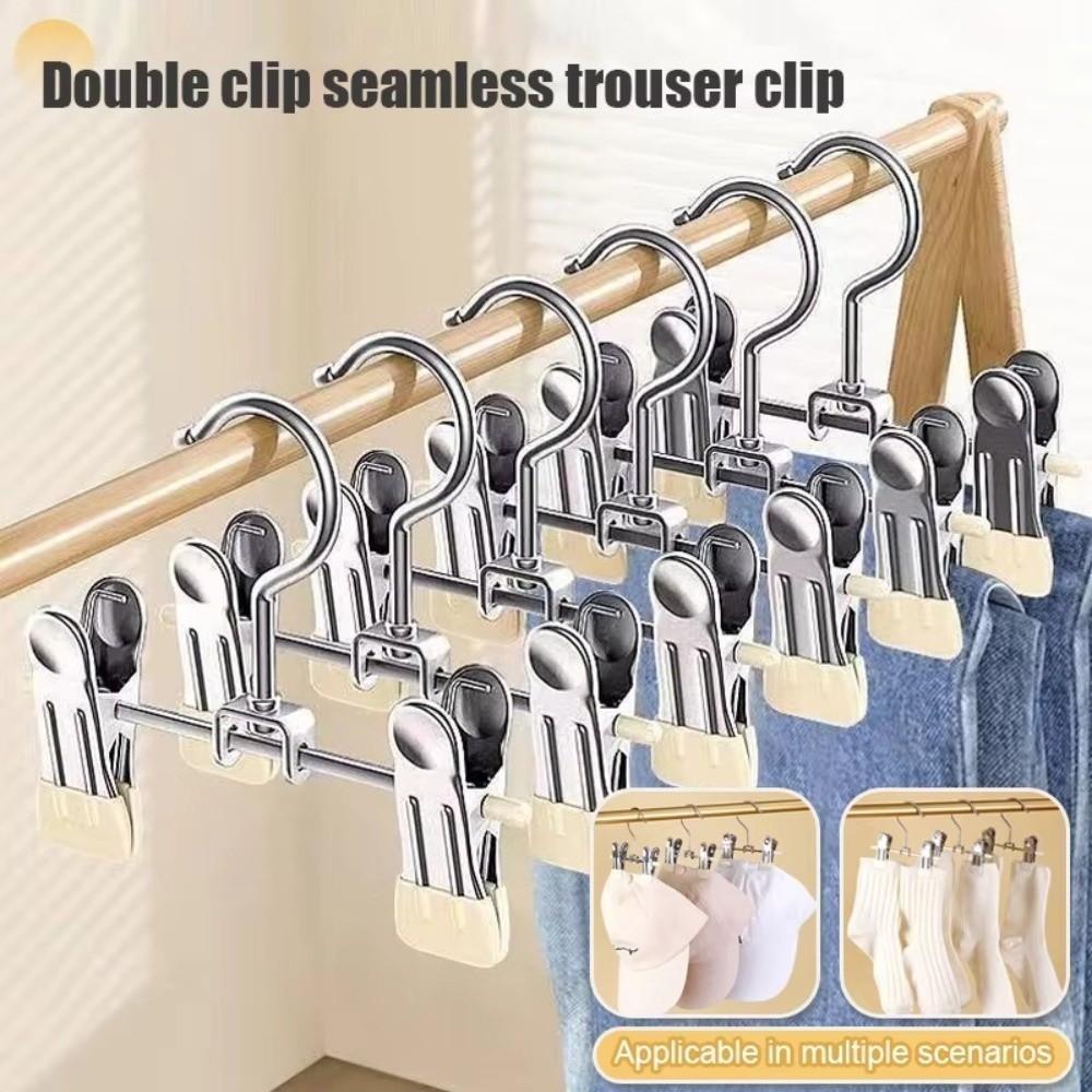 30pcs 360° Rotatable Clothes Drying Hanger Double Clip Non-Slip Clothes Clips Adjustable Windproof Storage Clips Space-Saving