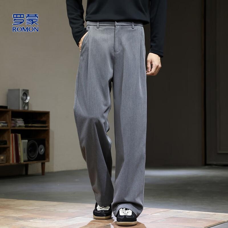 ROMON Men's Loose Straight Leg Casual Pants