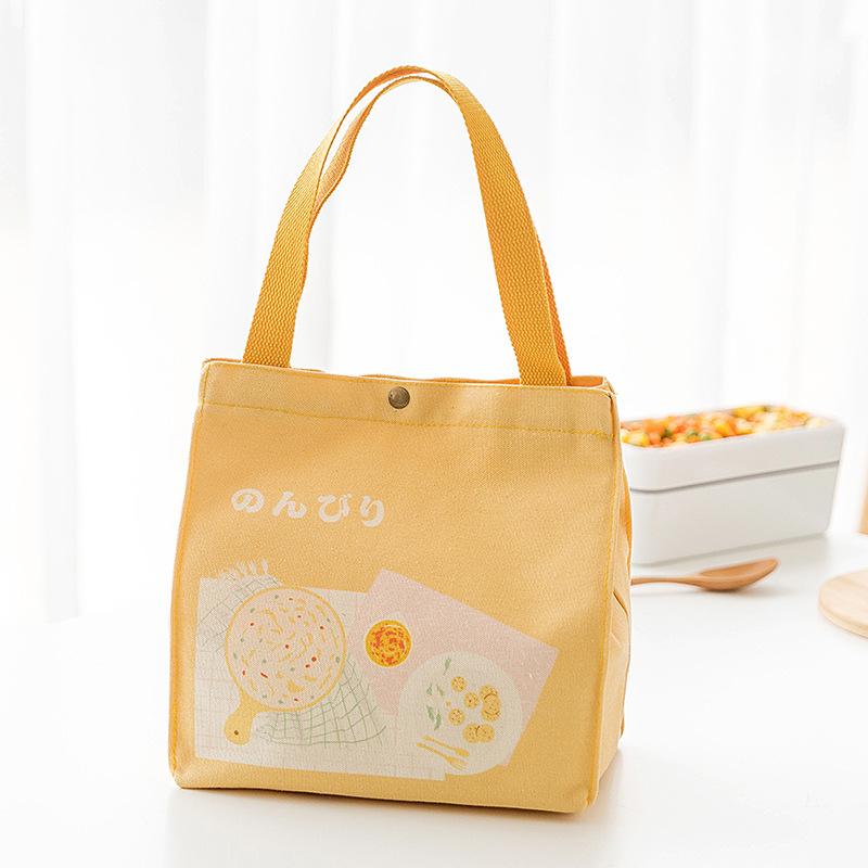 Japanese Style Pattern Cooler Lunch Box Portable Insulated Canvas Lunch Bag Thermal Food Picnic Lunch Bags For Women Kid
