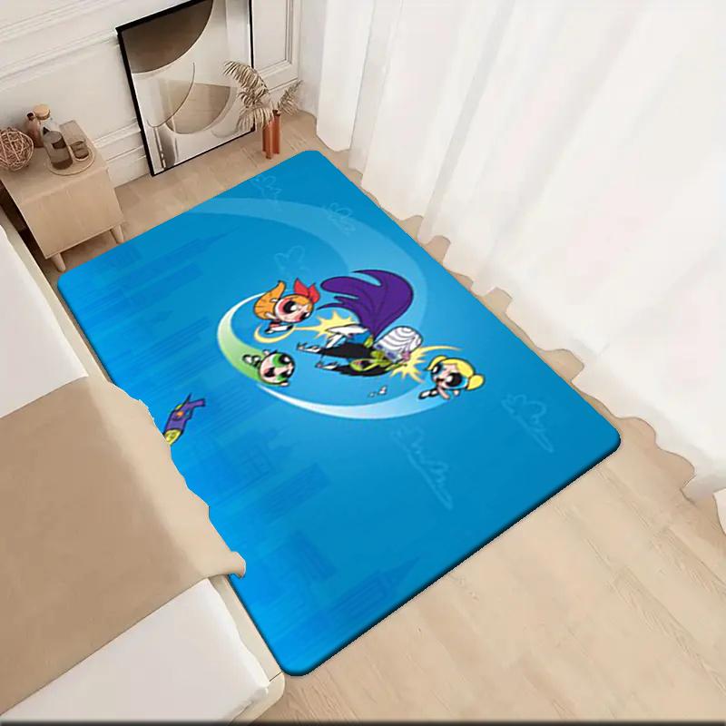 1Pc The Powerpuff Girls Printed rectangle carpet, home door mat, outdoor travel protection carpet A2