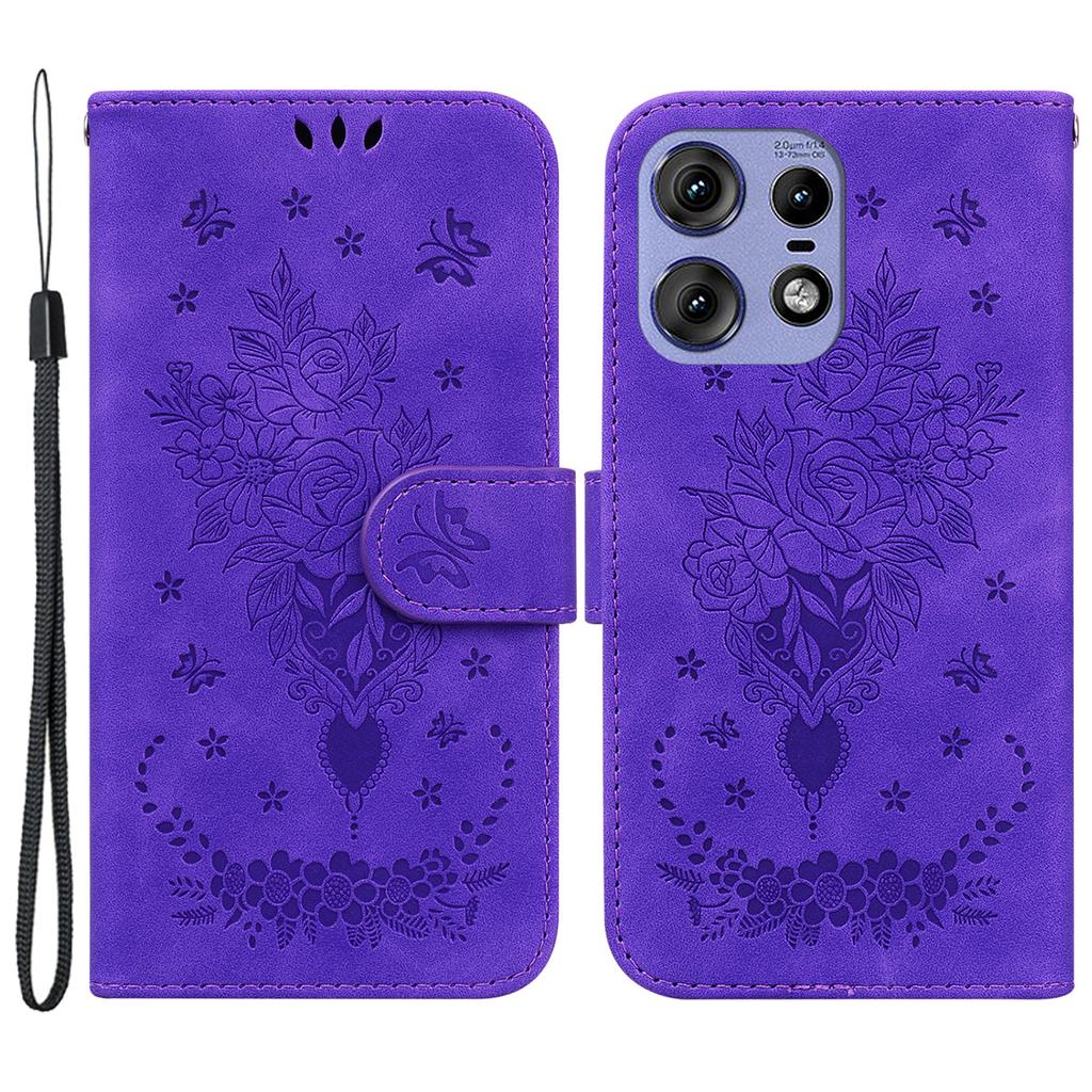 For Motorola Edge 50 5G/Edge 50 Pro 5G Case PU Leather Wallet Floral Phone Cover