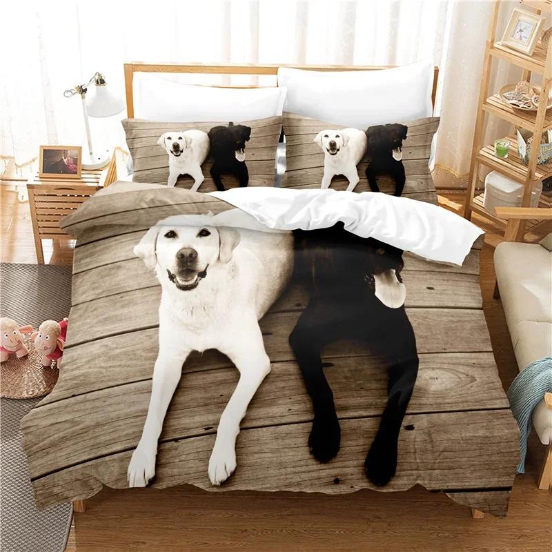 Comforter 2/3Pcs Set 3D Print Cute Pet Dog Bedding Set Child Adult S Dekbedovertrek 1 Persoons Dropship
