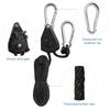 1pc Length 157.48in Adjustable 8inch Reinforced Hangers Hanging Ratchet for Tent Grow Plant Lamp Rope Ratchet Hanger Pulley Hook
