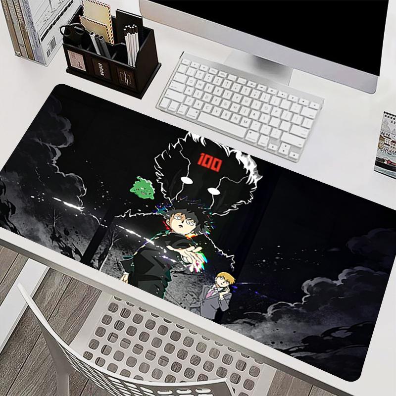 Gaming Mouse Pad Mob Psycho 100 Colorful Anime Desk Mat Lock Edge Computer Accessories Cool Keyboard Pad Gamer Nonslip Mousepad