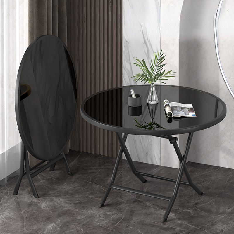 Folding Dining Table Household Small Apartment Folding Dining Table Simple Round Table 4 People Dining Table Round Folding Table