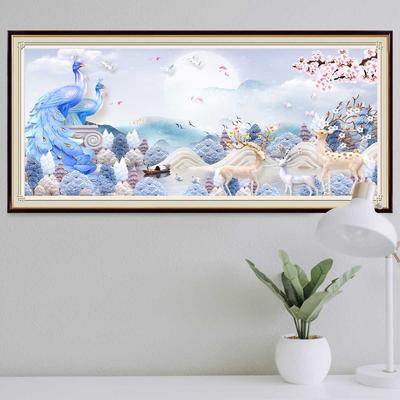 Pictura cu diamant 5D DIY, cu flori, cu punct de cruce, complet rotund, animal, păun, broderie cu diamante, imagine pentru decorarea casei cu stras