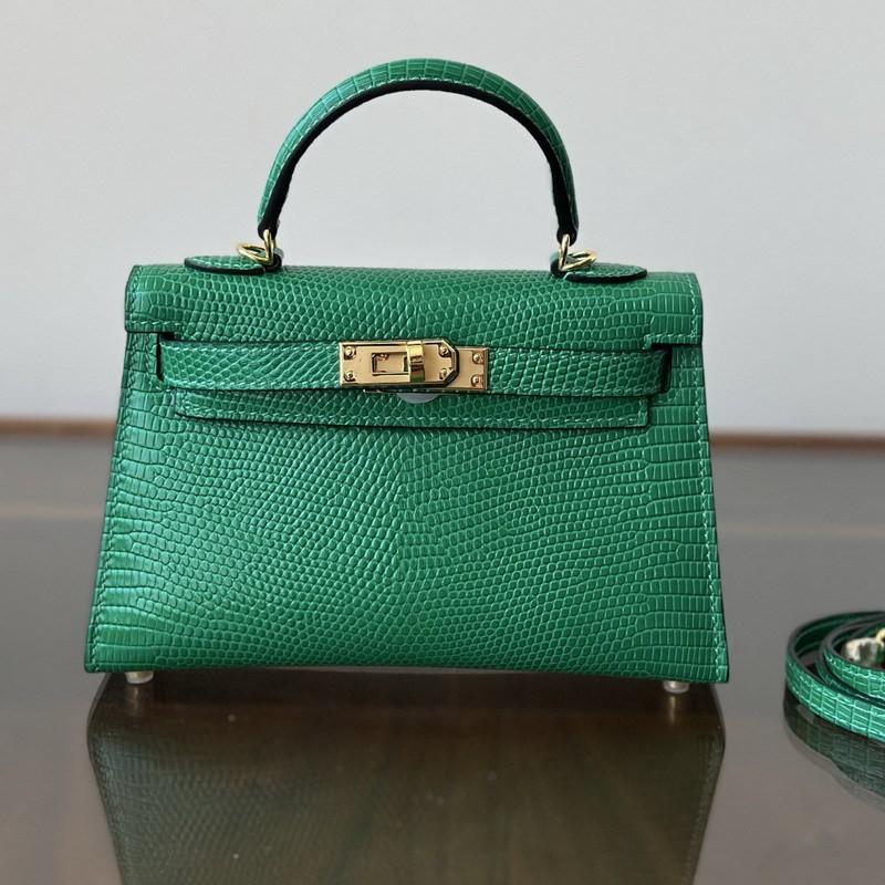 2025 New 19cm Second-generation Kelli Bag Lizard Pattern Cowhide Genuine Leather Single-shoulder Cross-slung Handbag Small Square Women