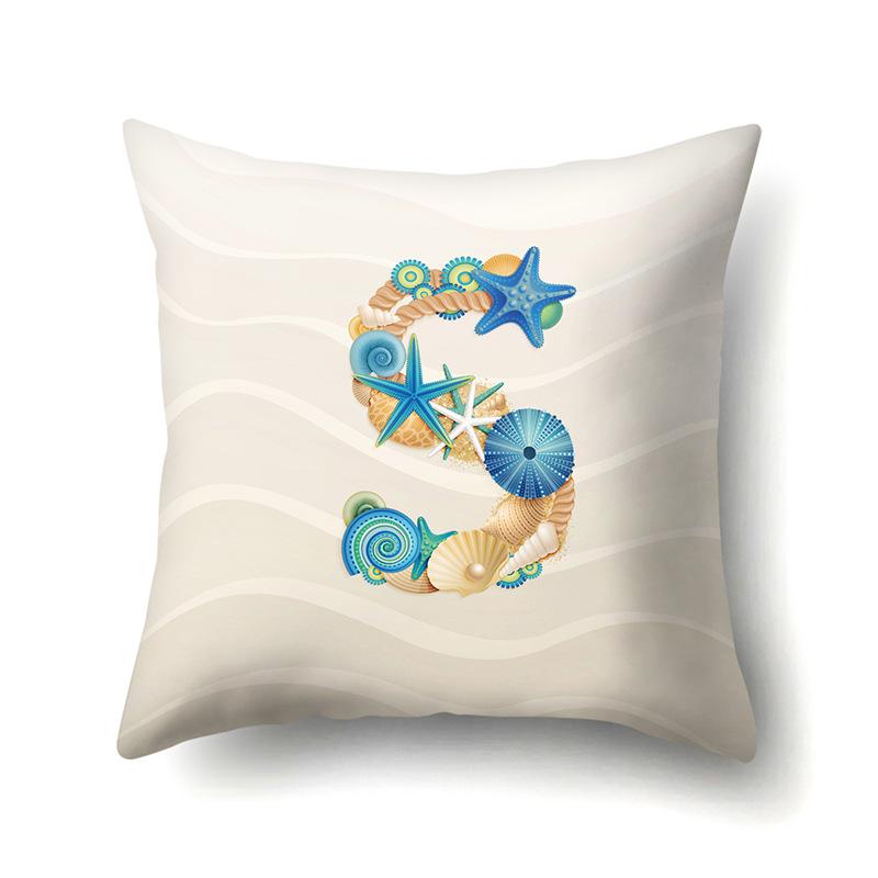 Polyester Pillow Case Decoration Home Furnishing 26 English Letter Printing Pillow Case Car Lumbar Pillow Bedside Mat