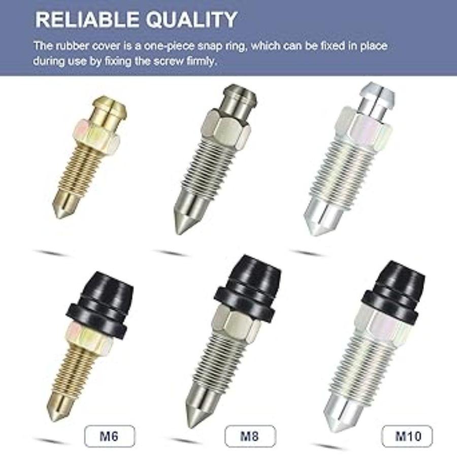 18 Pieces Brake Bleeder Caps Rubber Caliper Nipple Caps Dust Caps Brake Bleed