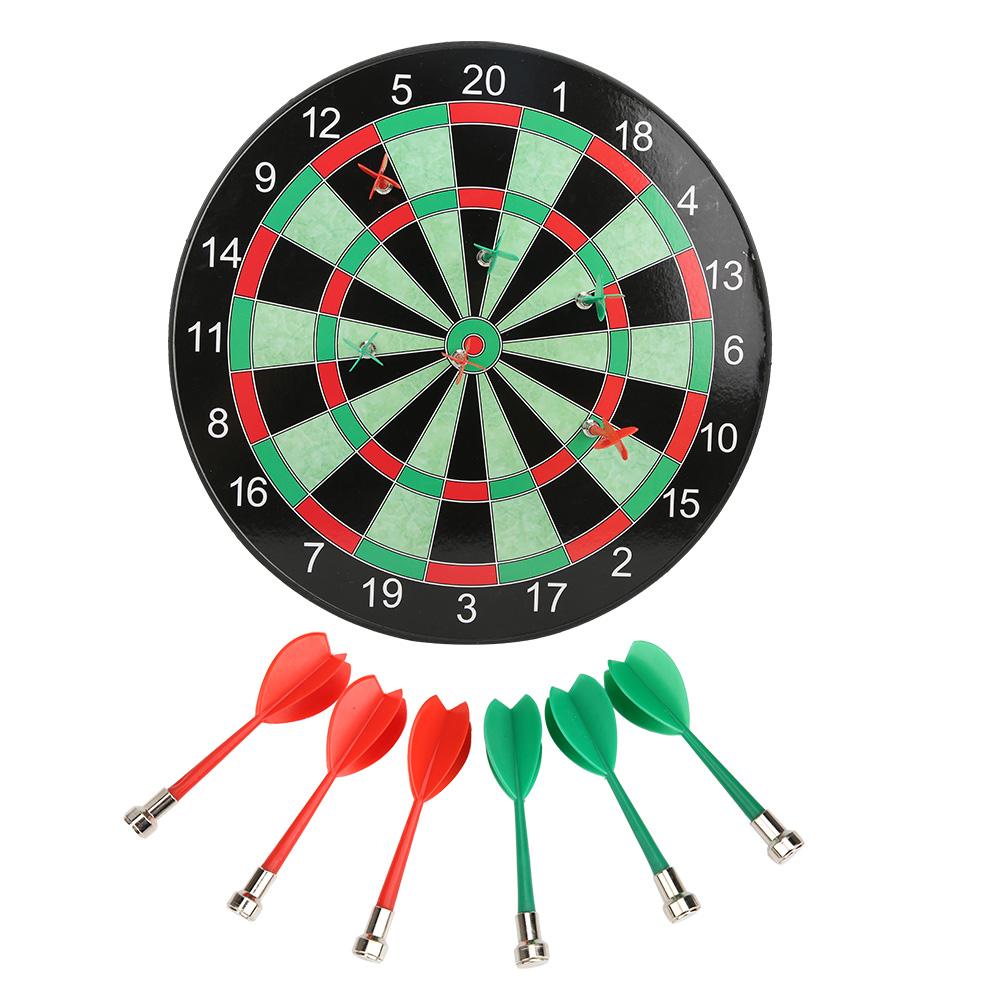 Children Safety Kid Playing Sport Game Toy Magnetic Plastic Dartboard Dart Disk Set 15in Green