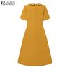 ZANZEA Lässiges Sommerkleid mit kurzen Ärmeln für Damen